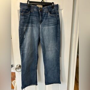 Democracy Dark Blue Straight Leg Jeans w/ Raw Hem